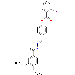 4-{(E)-[(3,4-Dimethoxybenzoyl)hydrazono]methyl}phenyl 2-bromobenzoate结构式