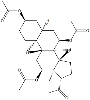 3α,7α,12α-Triacetoxy-5β-pregnane-20-one结构式
