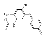 N-(2,4-diamino-5-(4-oxocyclohexa-2,5-dienylideneamino)phenyl)acetamide structure