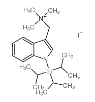 trimethyl-[[1-tri(propan-2-yl)silylindol-3-yl]methyl]azanium,iodide结构式
