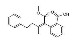 trans(CH3:COOH)-2-<2-Carboxy-phenyl>-3-methyl-5-phenyl-pent-2-ensaeure-methylester结构式