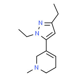 Pyridine, 3-(1,3-diethyl-1H-pyrazol-5-yl)-1,2,5,6-tetrahydro-1-methyl- (9CI) picture