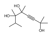 2,5,6,7-tetramethyloct-3-yne-2,5,6-triol结构式