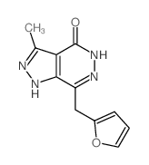 2-(2-furylmethyl)-7-methyl-3,4,8,9-tetrazabicyclo[4.3.0]nona-2,6,9-trien-5-one结构式