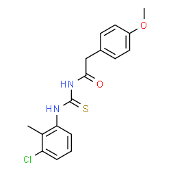 N-{[(3-chloro-2-methylphenyl)amino]carbonothioyl}-2-(4-methoxyphenyl)acetamide structure