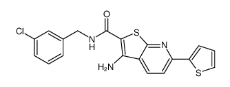 3-amino-N-[(3-chlorophenyl)methyl]-6-thiophen-2-ylthieno[2,3-b]pyridine-2-carboxamide Structure