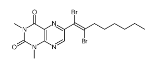 6-((E)-1,2-Dibromo-oct-1-enyl)-1,3-dimethyl-1H-pteridine-2,4-dione结构式