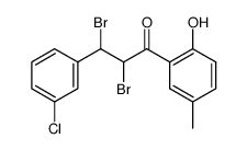 2,3-Dibromo-3-(3-chloro-phenyl)-1-(2-hydroxy-5-methyl-phenyl)-propan-1-one Structure