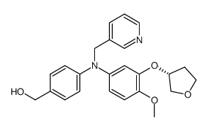 N-(4-methoxy-3-(3R)-tetrahydrofuranyloxyphenyl)-N-(3-pyridylmethyl)-4-hydroxymethylaniline Structure