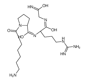 (2S)-1-(6-aminohexanoyl)-N-[(2S)-1-[(2-amino-2-oxoethyl)amino]-5-(diaminomethylideneamino)-1-oxopentan-2-yl]pyrrolidine-2-carboxamide结构式