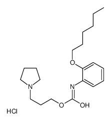 3-pyrrolidin-1-ium-1-ylpropyl N-(2-hexoxyphenyl)carbamate,chloride Structure