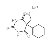 4,6 (1H,5H)-Pyrimidinedione, 5-(1-cyclohexen-1-yl)-5-ethyldihydro-2-thioxo-, monosodium salt结构式