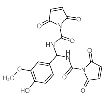 1H-Pyrrole-1-carboxamide,N,N'-[(4-hydroxy-3-methoxyphenyl)methylene]bis[2,5-dihydro-2,5-dioxo- Structure