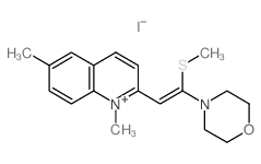 Quinolinium, 1, 6-dimethyl-2-[2-(methylthio)-2-(4-morpholinyl)ethenyl]-, iodide结构式