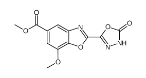 5-carbomethoxy-7-methoxy-2-(2-oxo-3H-1,3,4-oxadiazole-5-yl)-benzoxazole Structure