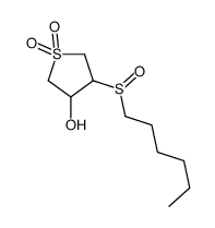 4-hexylsulfinyl-1,1-dioxothiolan-3-ol结构式