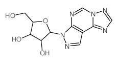 7-(β-D-ribofuranosyl)pyrazolo<4,3-e>-1,2,4-triazolo<1,5-c>pyrimidine Structure