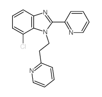 7-chloro-2-pyridin-2-yl-1-(2-pyridin-2-ylethyl)benzoimidazole结构式