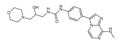 1-(2-Hydroxy-3-morpholin-4-yl-propyl)-3-[4-(8-methylamino-imidazo[1,2-a]pyrazin-3-yl)-phenyl]-urea结构式