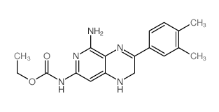 Carbamic acid,[5-amino-3-(3,4-dimethylphenyl)-1,2-dihydropyrido[3,4-b]pyrazin-7-yl]-, ethylester (9CI)结构式