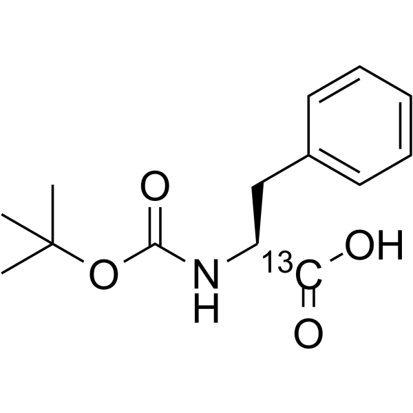 L-Phenylalanine-carboxy-13C, N-[(1,1-dimethylethoxy)carbonyl]结构式