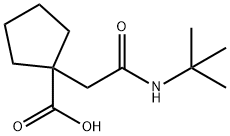 1-[(tert-Butylcarbamoyl)methyl]cyclopentane-1-carboxylic Acid Structure