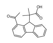 2-(1-acetyl-fluoren-9-yl)-2-methyl-propionic acid Structure