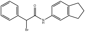 2-Bromo-N-(2,3-dihydro-1H-inden-5-yl)-2-phenylacetamide结构式