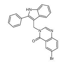 6-bromo-3-[(2-phenyl-1H-indol-3-yl)methyl]quinazolin-4-one结构式