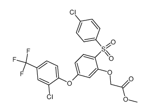 4-(2-chloro-4-trifluoromethylphenoxy)-2-methoxycarbonylmethoxy-4'-chlorodiphenyl sulfone结构式