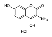3-Amino-4,7-dihydroxycoumarin hydrochloride结构式