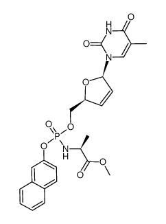 stavudine-5'-β-naphthyl O-methoxy-L-alanyl phosphate结构式