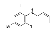 4-bromo-N-but-2-enyl-2,6-diiodoaniline Structure