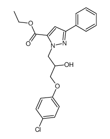 2-[3-(4-Chloro-phenoxy)-2-hydroxy-propyl]-5-phenyl-2H-pyrazole-3-carboxylic acid ethyl ester结构式