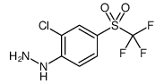 Hydrazine, [2-chloro-4-[(trifluoromethyl)sulfonyl]phenyl] Structure