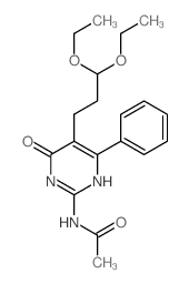 Acetamide,N-[5-(3,3-diethoxypropyl)-1,6-dihydro-6-oxo-4-phenyl-2-pyrimidinyl]- Structure