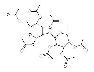 [(2R,3R,4S,5R)-3,4,6-triacetyloxy-5-[(2S,3R,4R,5S,6S)-3,4,5-triacetyloxy-6-methyloxan-2-yl]oxyoxan-2-yl]methyl acetate Structure