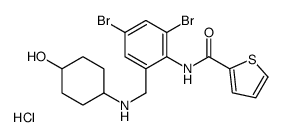 N-[2,4-dibromo-6-[[(4-hydroxycyclohexyl)amino]methyl]phenyl]thiophene-2-carboxamide,hydrochloride Structure