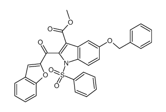 1-Benzenesulfonyl-2-(benzofuran-2-carbonyl)-5-benzyloxy-1H-indole-3-carboxylic acid methyl ester结构式