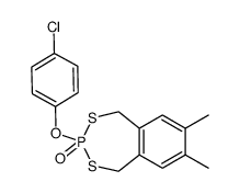 3-(4-chlorophenoxy)-1,5-dihydro-7,8-dimethyl-2,4,3-benzodithiaphosphepon 3-oxide结构式