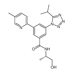 N-((S)-2-hydroxy-1-methylethyl)-3-(5-isopropyltetrazol-1-yl)-5-(5-methylpyridin-2-yl)benzamide结构式