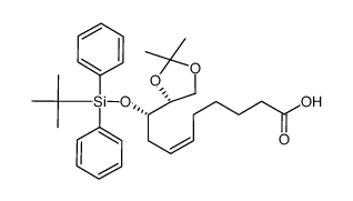 (S,Z)-9-((tert-butyldiphenylsilyl)oxy)-9-((R)-2,2-dimethyl-1,3-dioxolan-4-yl)non-6-enoic acid结构式