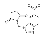 1-[(6-nitrobenzimidazol-1-yl)methyl]pyrrolidine-2,5-dione结构式
