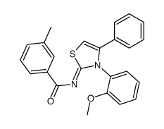 N-[3-(2-methoxyphenyl)-4-phenyl-1,3-thiazol-2-ylidene]-3-methylbenzamide Structure