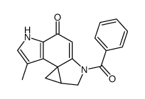 (+-)-2-Benzoyl-1,2,8,8a-tetrahydro-7-methylcyclopropa(c)pyrrolo(3,2-e)indol-4(5H)-one Structure