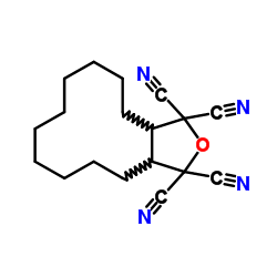 3a,4,5,6,7,8,9,10,11,12,13,13a-dodecahydrocyclododeca[c]furan-1,1,3,3-tetracarbonitrile结构式