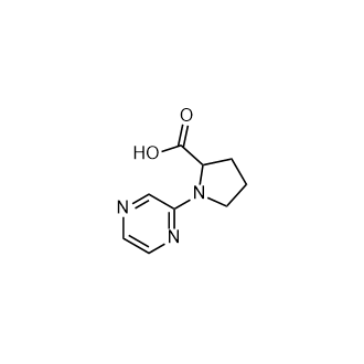 1-pyrazin-2-ylpyrrolidine-2-carboxylicacid Structure