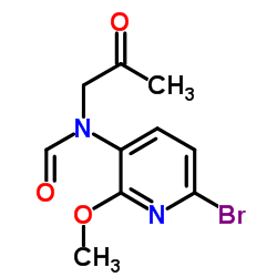 N-(6-bromo-2-methoxypyridin-3-yl)-N-(2-oxopropyl)formamide structure