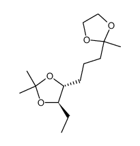 (4R,5R)-4-Ethyl-2,2-dimethyl-5-<3-(2-methyl-1,3-dioxolan-2-yl)propyl>-1,3-dioxolan结构式