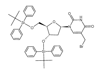 3',5'-bis-O-(tert-butyldiphenylsilyl)-5-bromomethyl-2'-deoxyuridine结构式